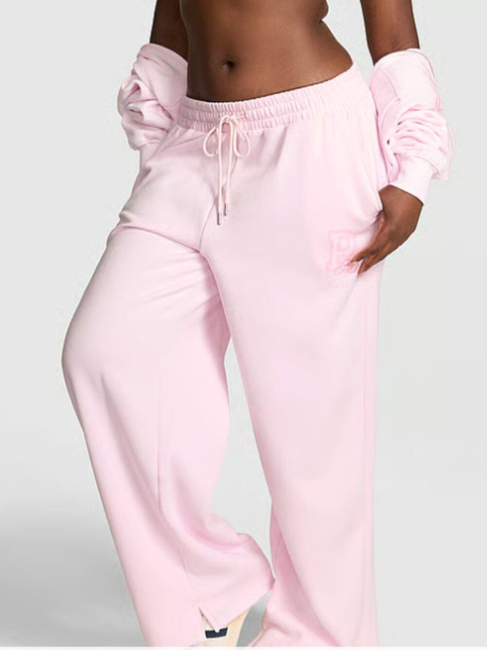 PINK Victoria's Secret Ivy Fleece Wide Leg Sweatpants - Pink Tulip - NWT